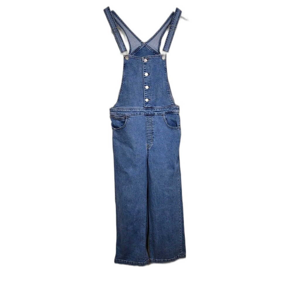 Levi Denim Overalls Womans Waist 30 Med Wash Bib Workwear Flared